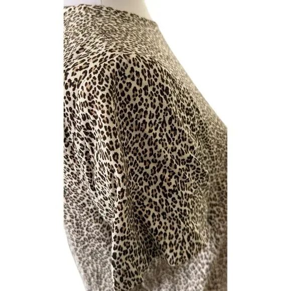 Jenni Kayne Leopard Print T Shirt Dress Mini Casual Oversized Animal Size XS - Picture 12 of 16